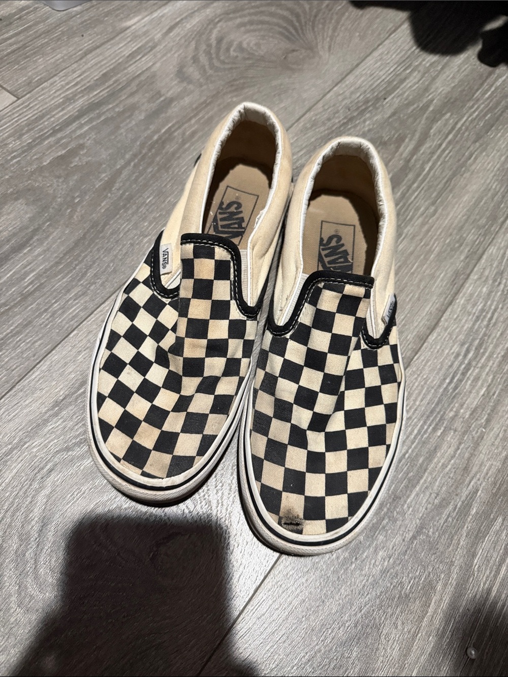 Vans Kids Slip-On Checkerboard Sneakers - Black & Cream